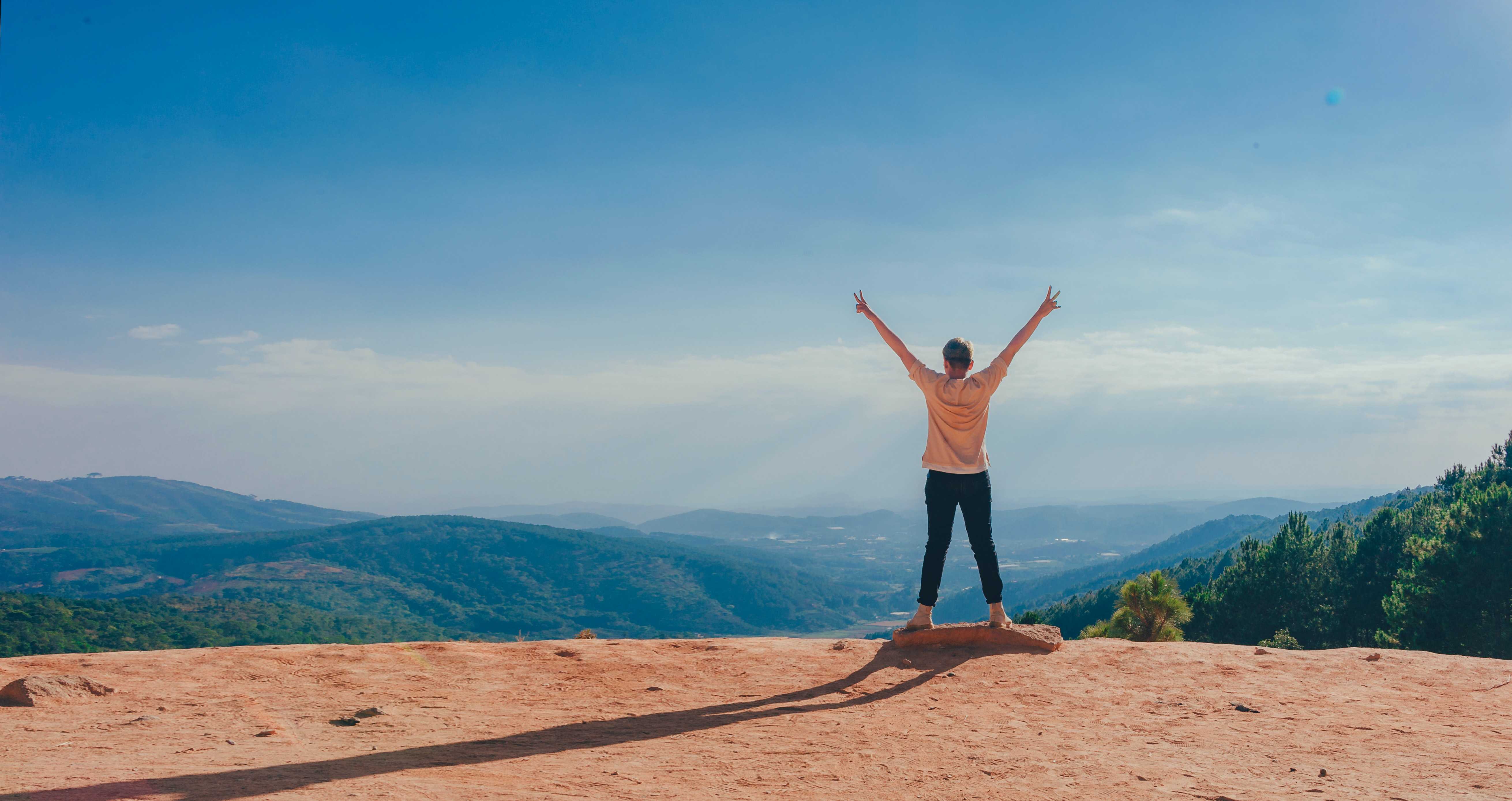 Person on hilltop